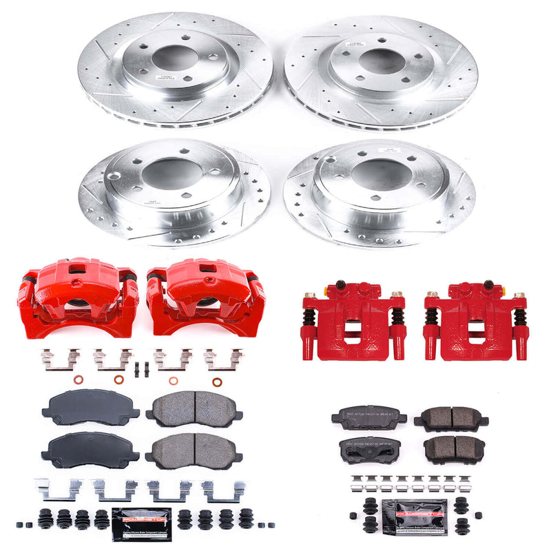 Power Stop KC2840A Z23 Evolution Sport Performance 1-Click Brake Kit With Calipers (Front And Rear) for 2012 Mitsubishi Lancer product image