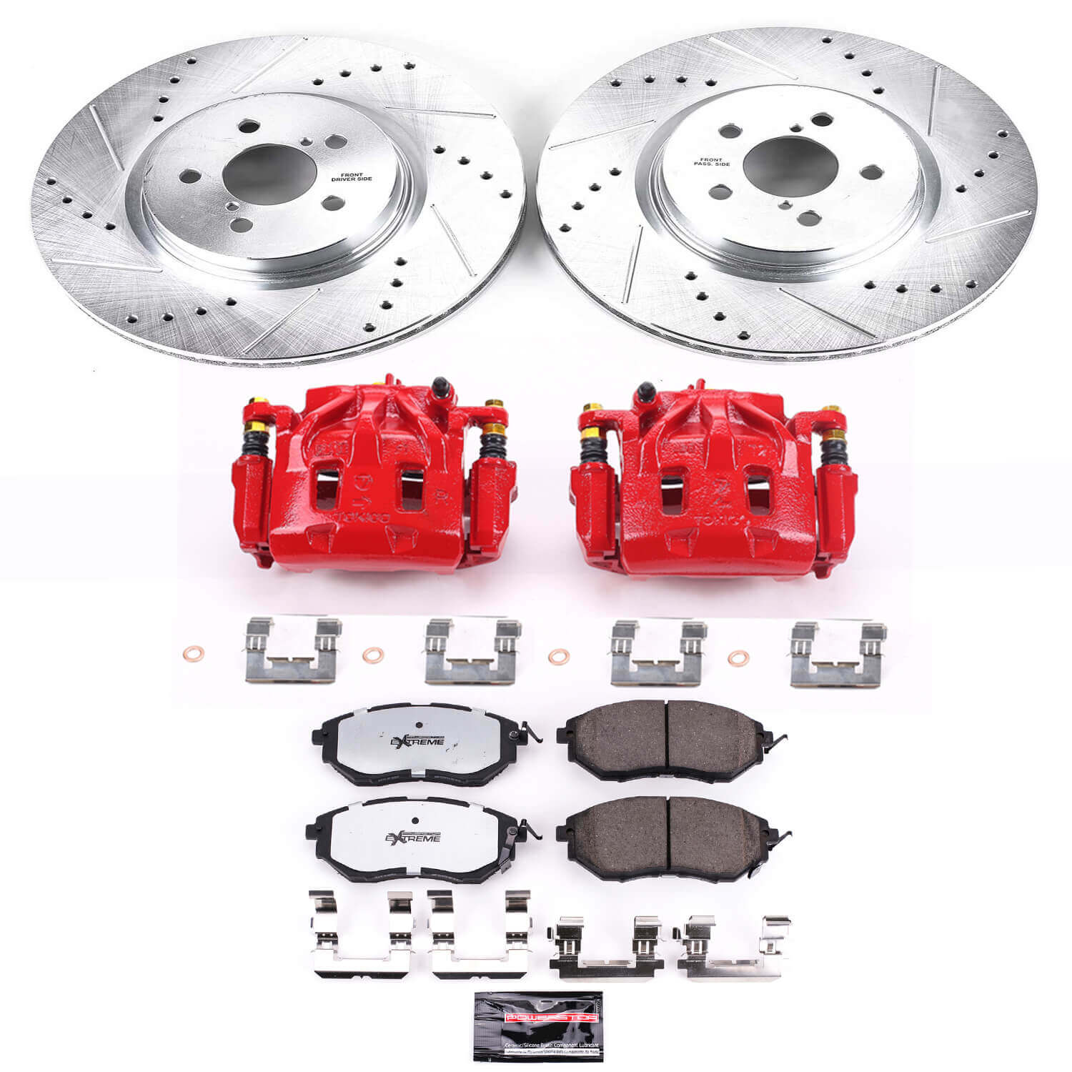 Power Stop KC285-26 - Z26 Street Warrior 1-Click Front Brake Kit With Calipers vehicle fitment brake part