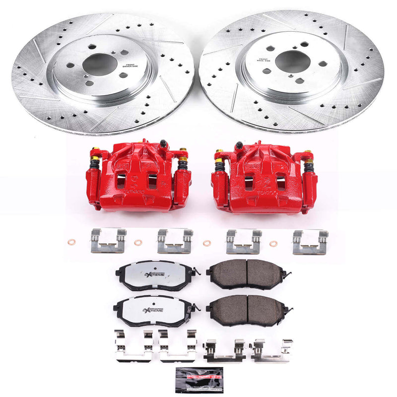 Power Stop KC285-26 - Z26 Street Warrior 1-Click Front Brake Kit With Calipers vehicle fitment brake part
