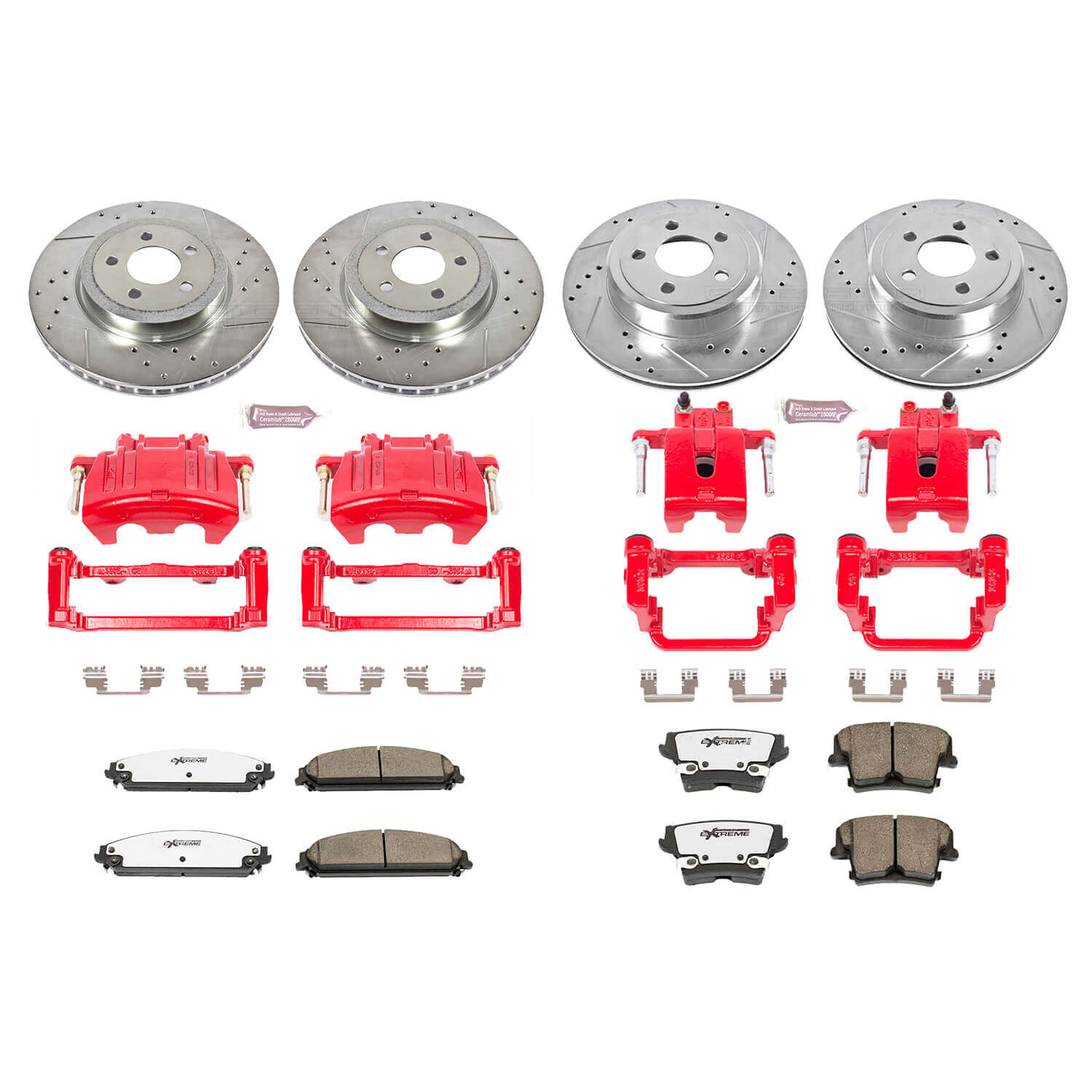 Power Stop KC2853-26 Z26 Extreme Street Warrior 1-Click Brake Kit With Calipers (Front And Rear) for 2005-2011 Chrysler 300 product image