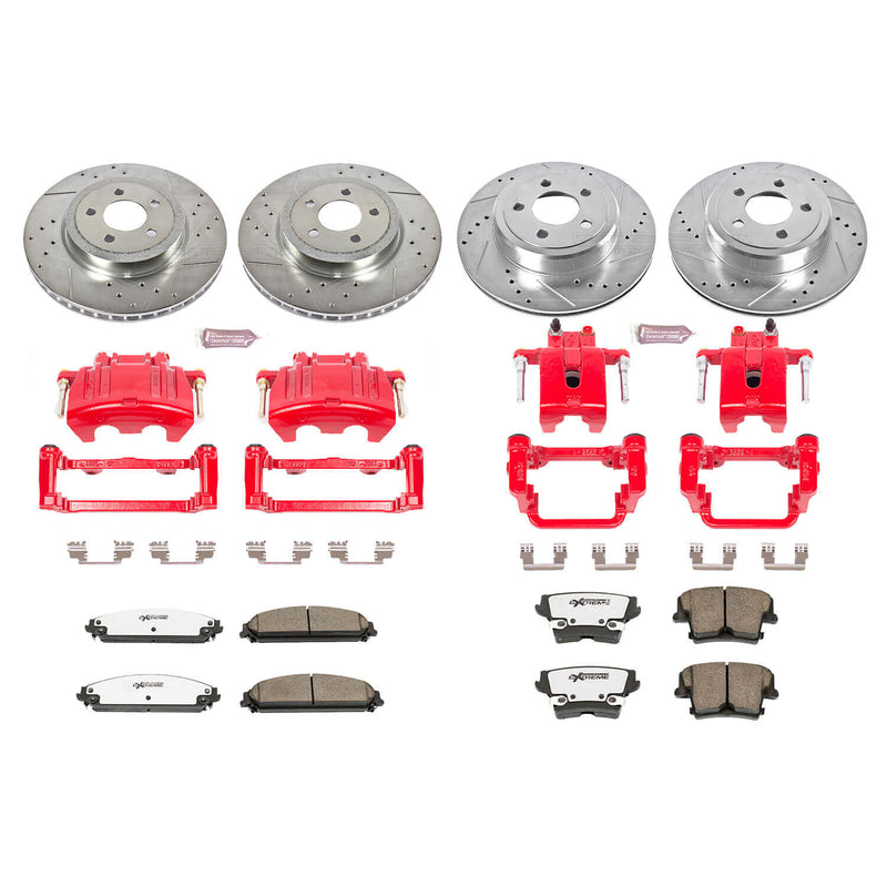 Power Stop KC2853-26 Z26 Extreme Street Warrior 1-Click Brake Kit With Calipers (Front And Rear) for 2005-2011 Chrysler 300 product image