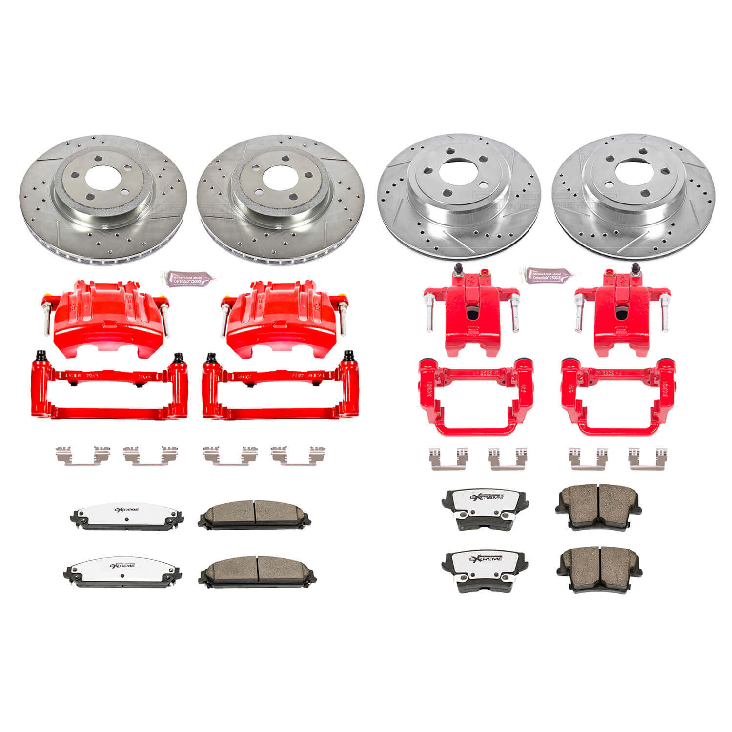 Power Stop KC2853A-26 Z26 Extreme Street Warrior 1-Click Brake Kit With Calipers (Front And Rear) for 2012-2021 Chrysler 300 - product image