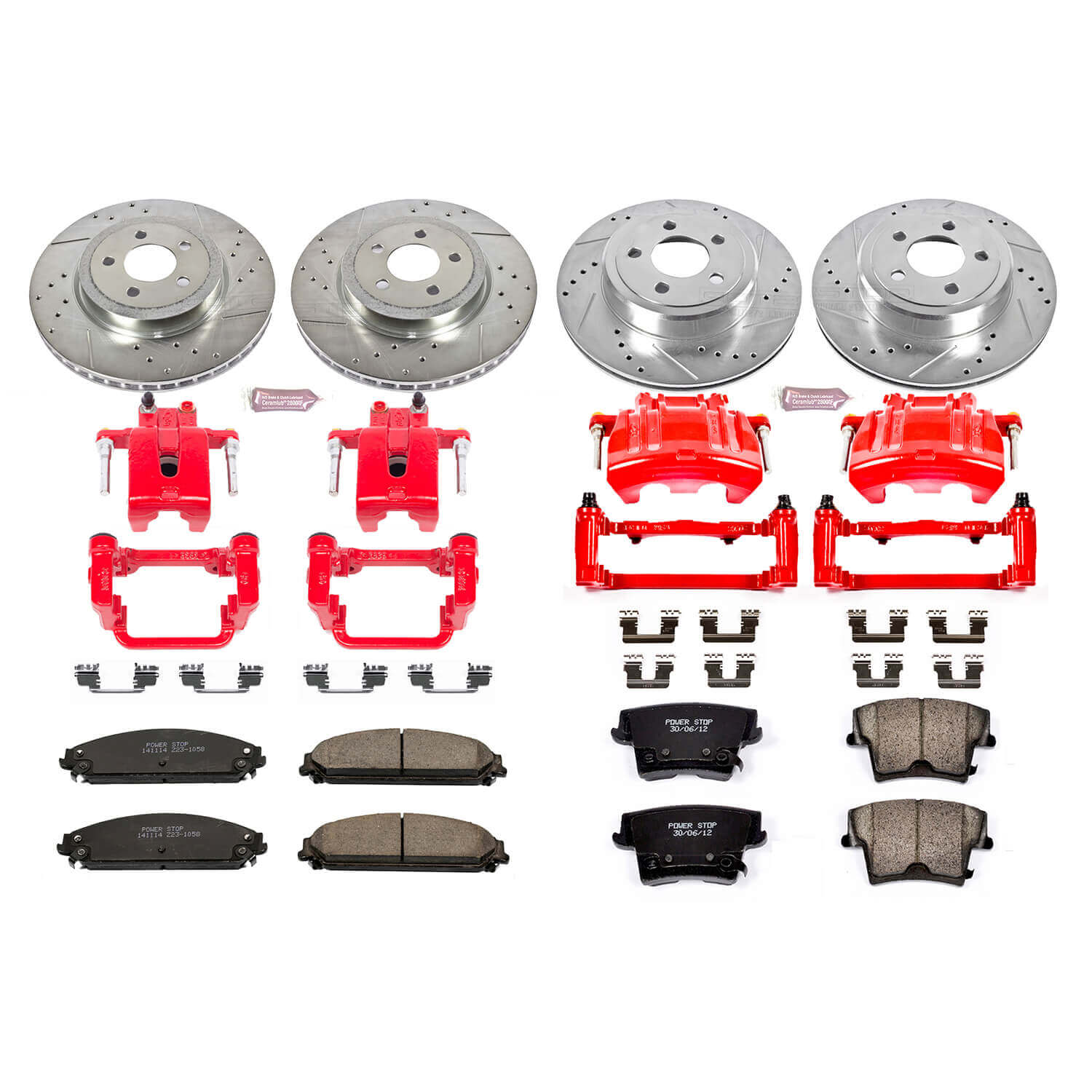 Power Stop KC2853A Z23 Evolution Sport Performance 1-Click Brake Kit With Calipers (Front And Rear) for 2012-2021 Chrysler 300 - product image