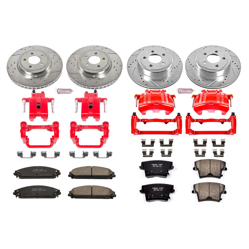 Power Stop KC2853A Z23 Evolution Sport Performance 1-Click Brake Kit With Calipers (Front And Rear) for 2012-2021 Chrysler 300 - product image