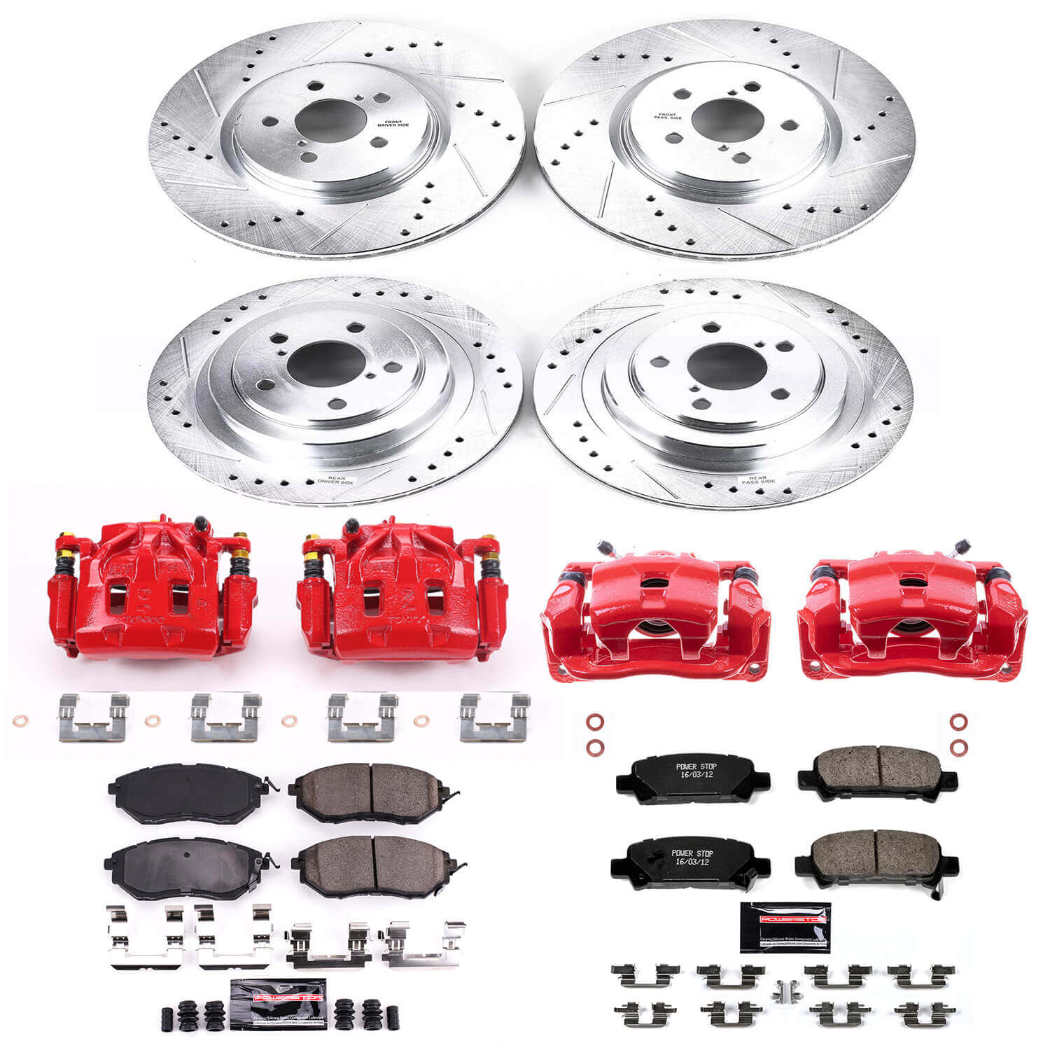 Power Stop KC286 Z23 Evolution Sport Performance Pad And Rotor Kit With Calipers for 2005 Subaru Legacy GT, GT Limited product image