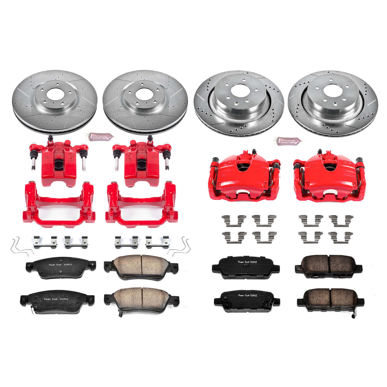 Power Stop KC2862 Z23 Evolution Sport Performance 1-Click Brake Kit With Calipers (Front And Rear) for 2007-2013 INFINITI G35 Sport Sedan (4 product image