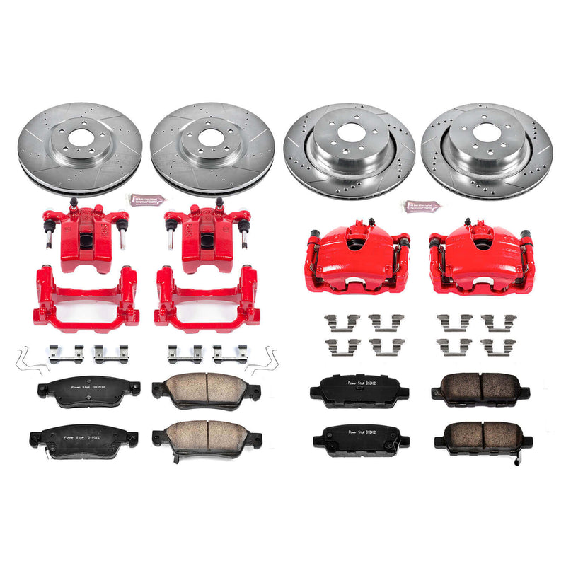 Power Stop KC2862 Z23 Evolution Sport Performance 1-Click Brake Kit With Calipers (Front And Rear) for 2007-2013 INFINITI G35 Sport Sedan (4 product image