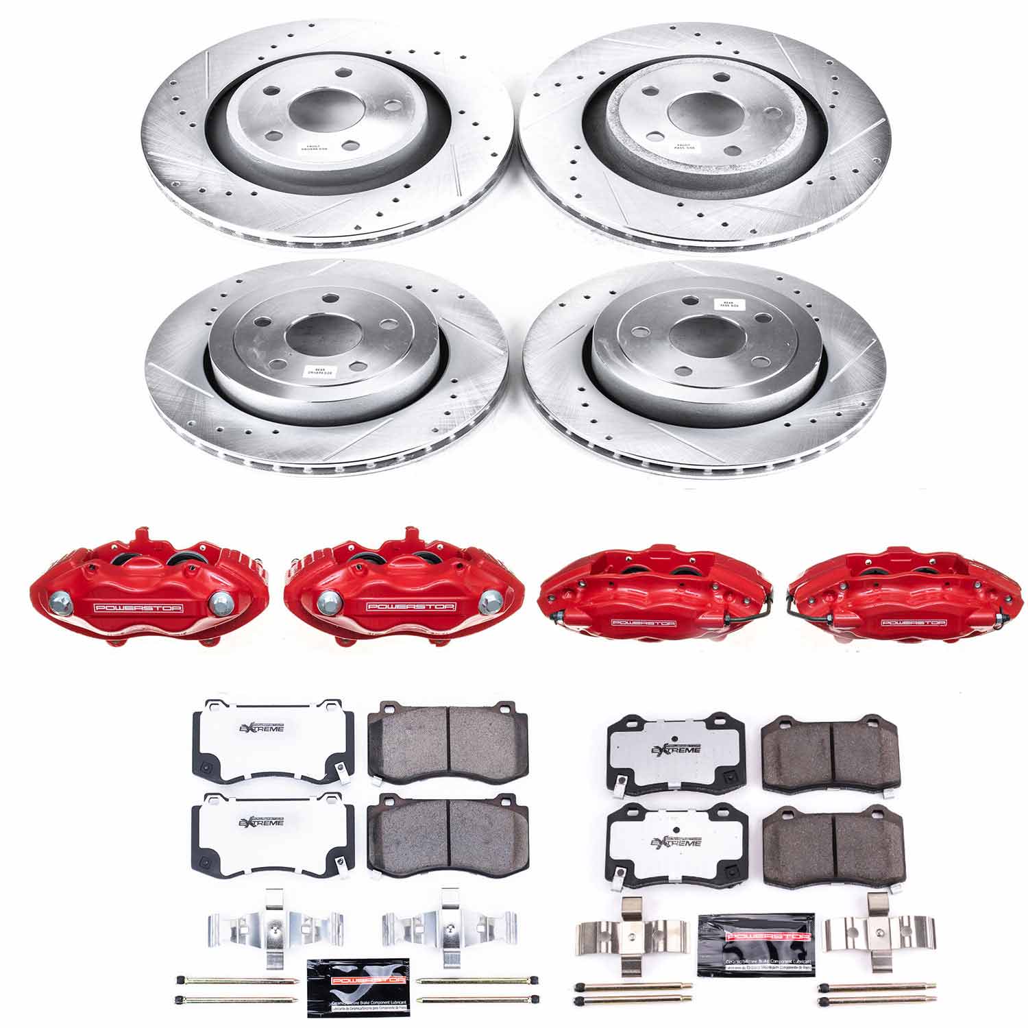 Power Stop KC2876 26 - Z26 Street Warrior 1-Click Front And Rear Brake Kit With Calipers for 2006-2010 Jeep Grand Cherokee SRT8 product image