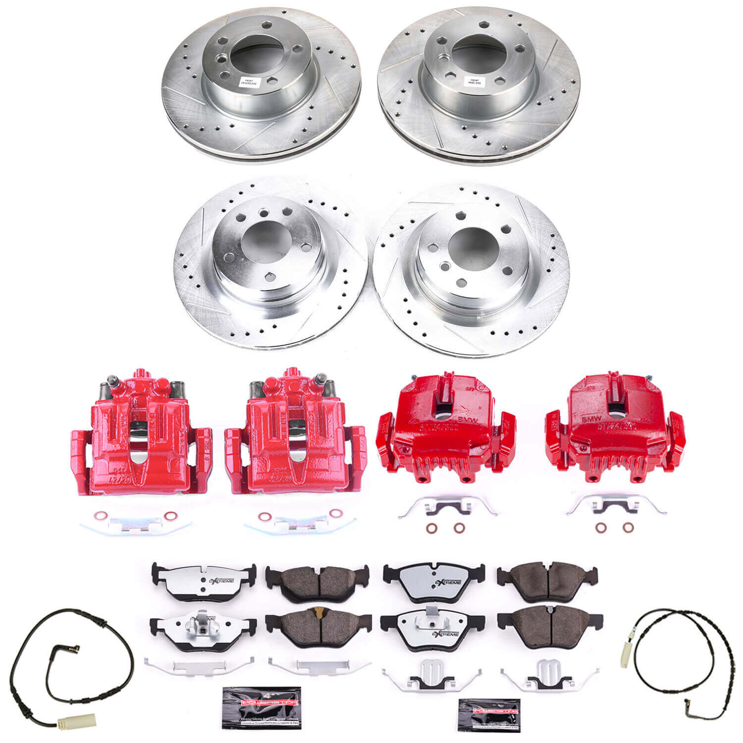 Power Stop KC2890-26 Z26 Street Warrior 1-Click Pad And Rotor Kit With Calipers for 2006 BMW 325I product image