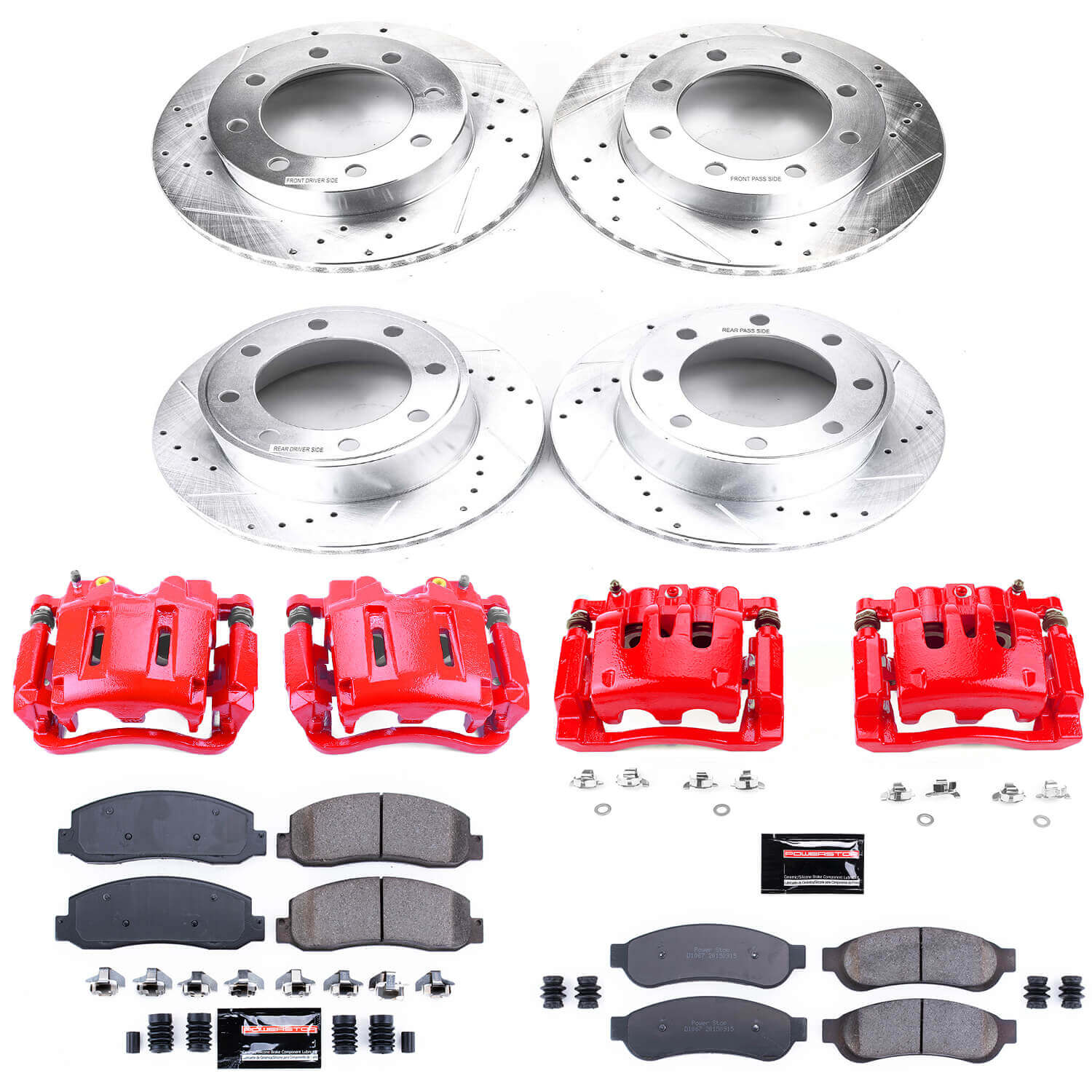 Power Stop KC2895 Z23 Evolution Sport Performance 1-Click Brake Kit With Calipers (Front And Rear) for 2007-2010 Ford F-250 Super Duty - product image