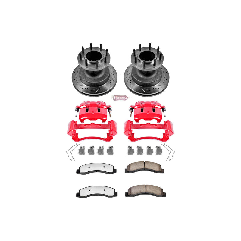 Power Stop KC2907-36 Z36 Extreme Performance Truck And Tow 1-Click Brake Kit With Calipers (Front) for 1999-2002 Ford F-350 Super Duty product image