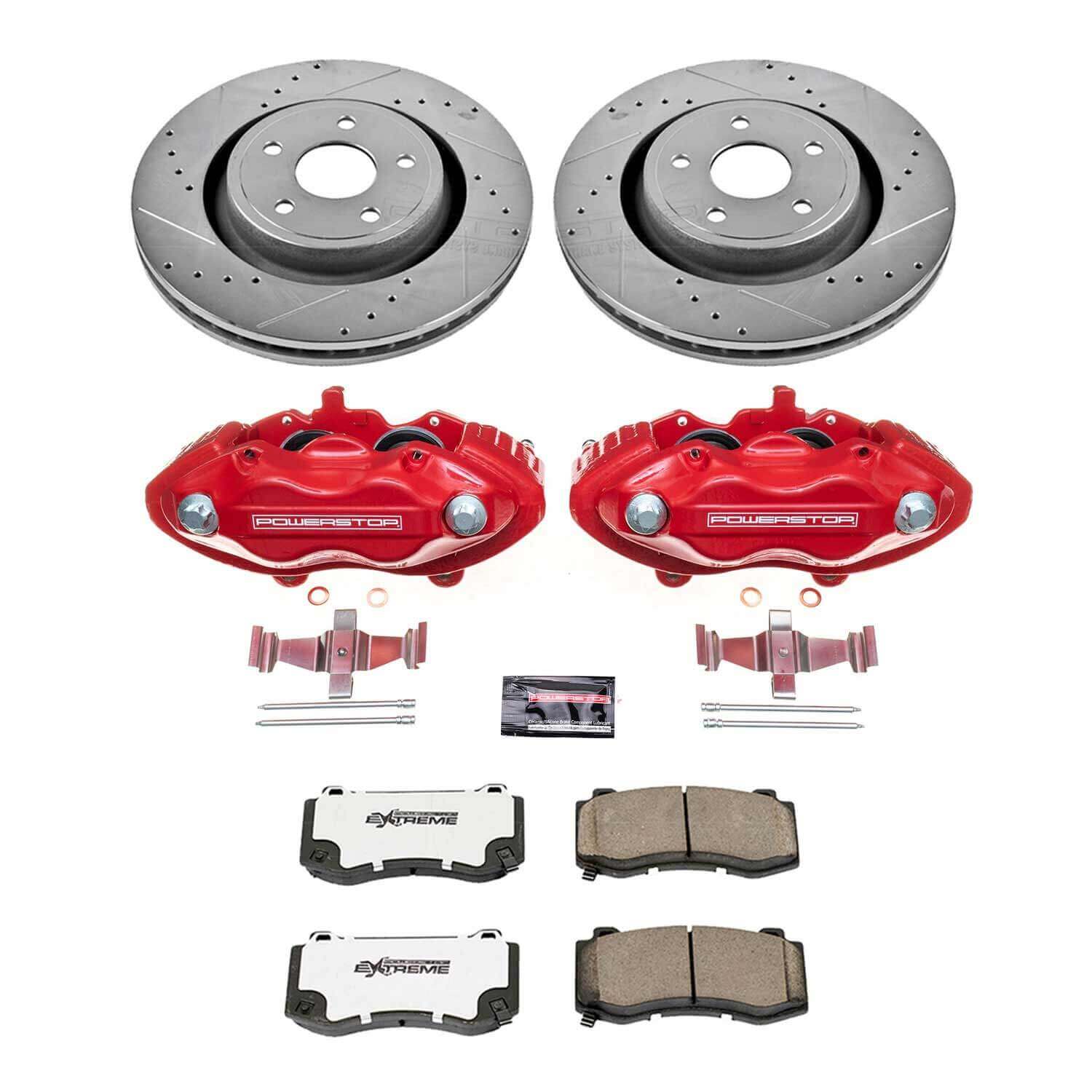 Power Stop KC2924-26 Z26 Extreme Street Warrior 1-Click Brake Kit With Calipers (Front) for 2006-2010 Jeep Grand Cherokee SRT8 product image