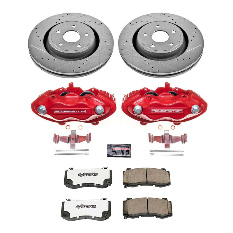 Power Stop KC2924-26 Z26 Extreme Street Warrior 1-Click Brake Kit With Calipers (Front) for 2006-2010 Jeep Grand Cherokee SRT8 product image