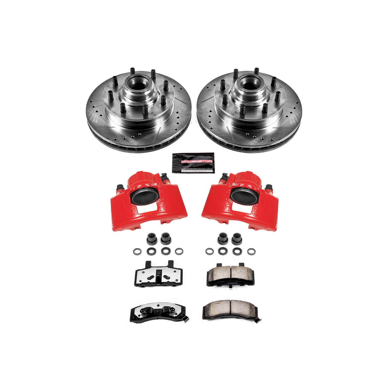 Power Stop KC2947-36 Z36 Extreme Performance Truck And Tow 1-Click Drilled And Slotted Front Brake Kit With Calipers for 1992-2002 Chevrolet C1500 Suburban product image