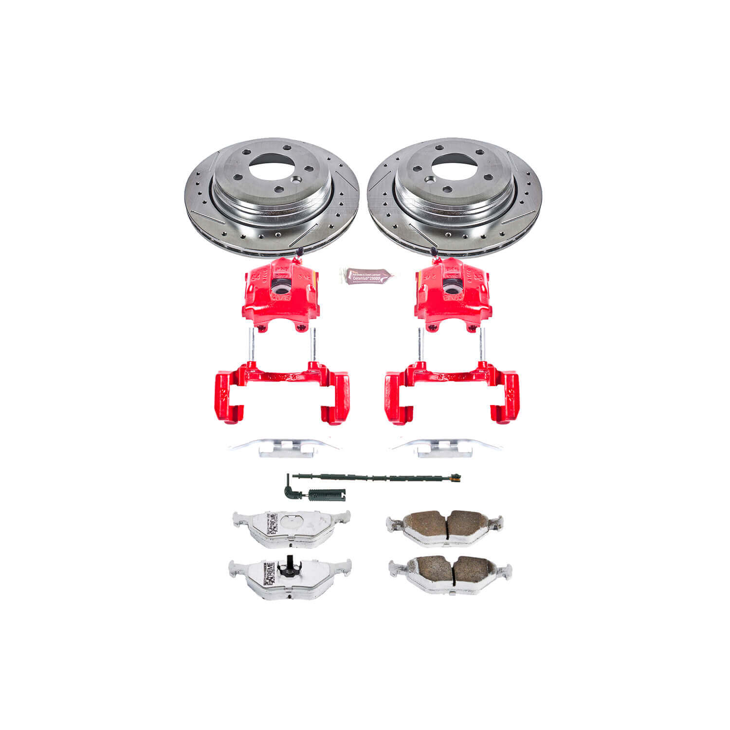 Power Stop KC2970-26 Z26 Extreme Street Warrior 1-Click Brake Kit With Calipers (Rear) for 2001-2005 BMW 325XI product image