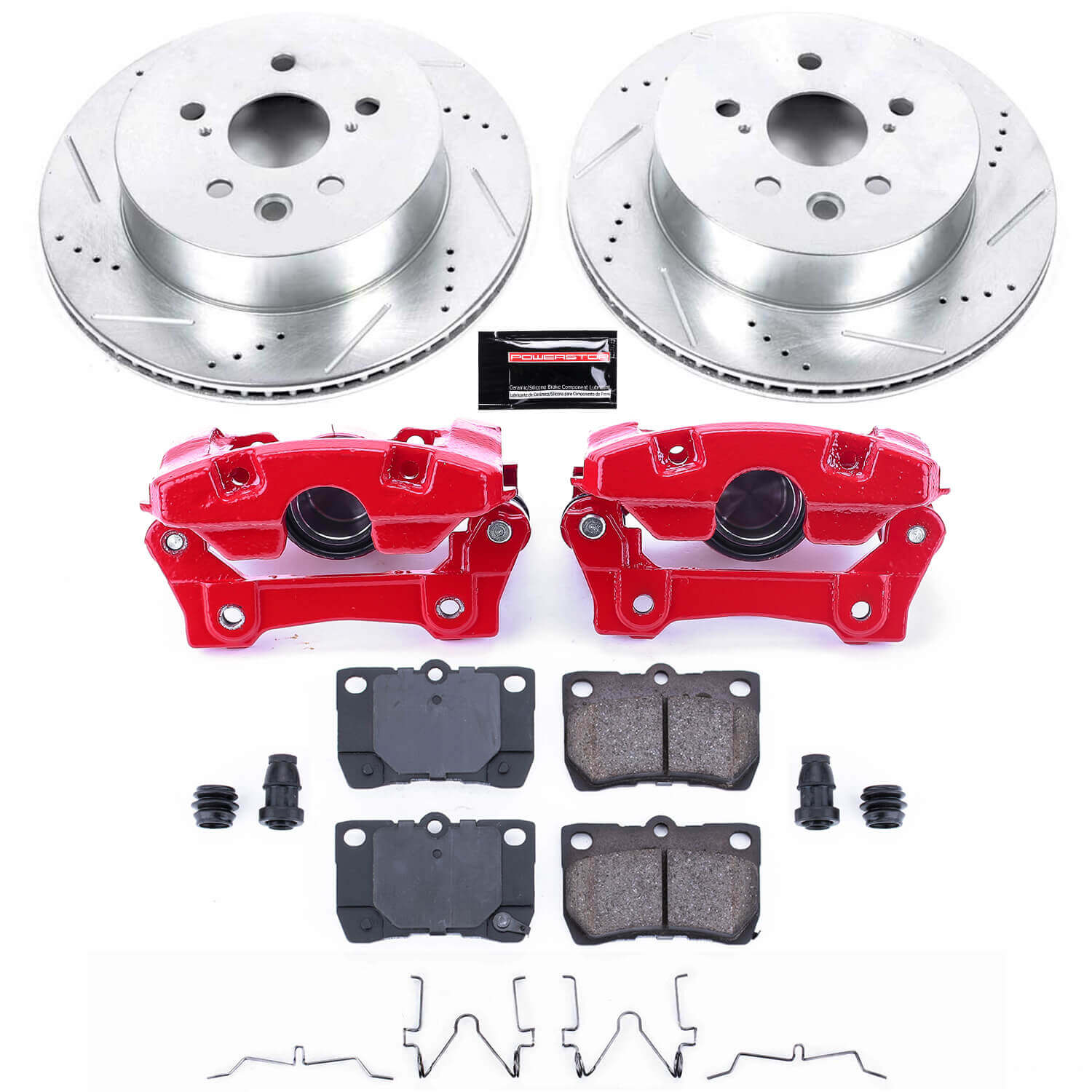 Power Stop KC2977 Z23 Evolution Sport Performance 1-Click Drilled And Slotted Rear Brake Kit With Calipers for 2007-2011 Lexus GS350 product image
