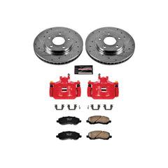 Power Stop KC2992A Z23 Evolution Sport Performance 1-Click Drilled And Slotted Front Brake Kit With Calipers for 2008-2017 Mitsubishi Lancer De product image