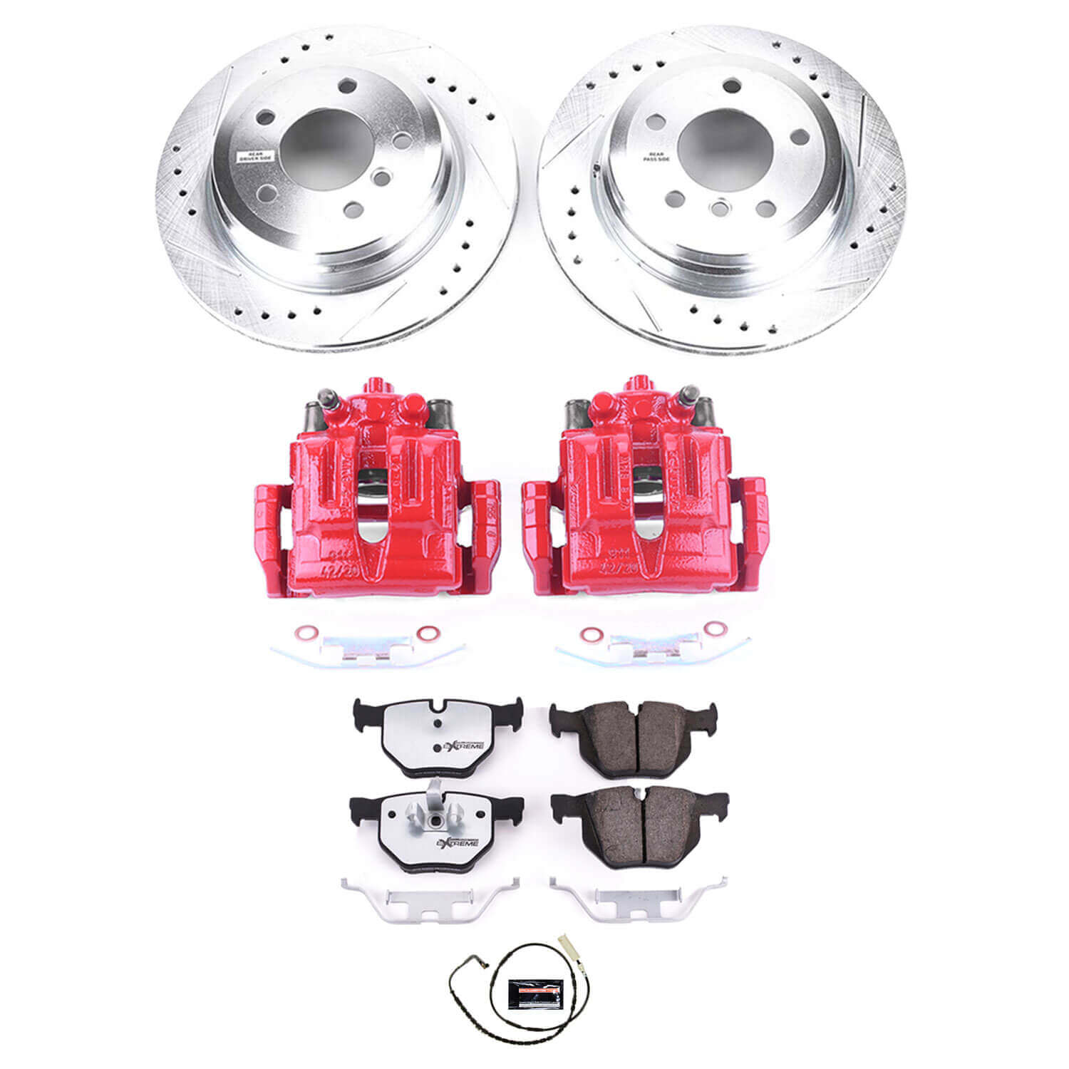 Power Stop KC3001-26 Z26 Street Warrior 1-Click Rear Brake Kit With Calipers for 2006 BMW 325XI product image