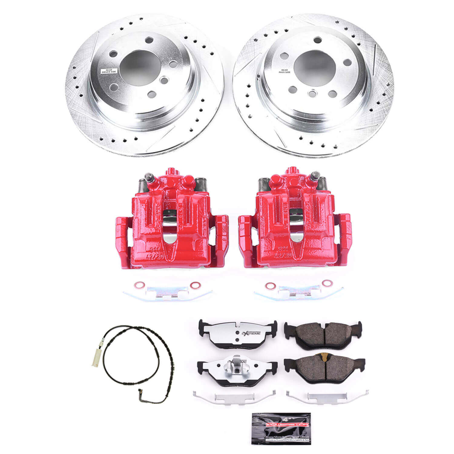 Power Stop KC3002-26 Z26 Street Warrior 1-Click Rear Brake Kit With Calipers for 2007-2010 BMW 328I Convertible Station Wagon product image