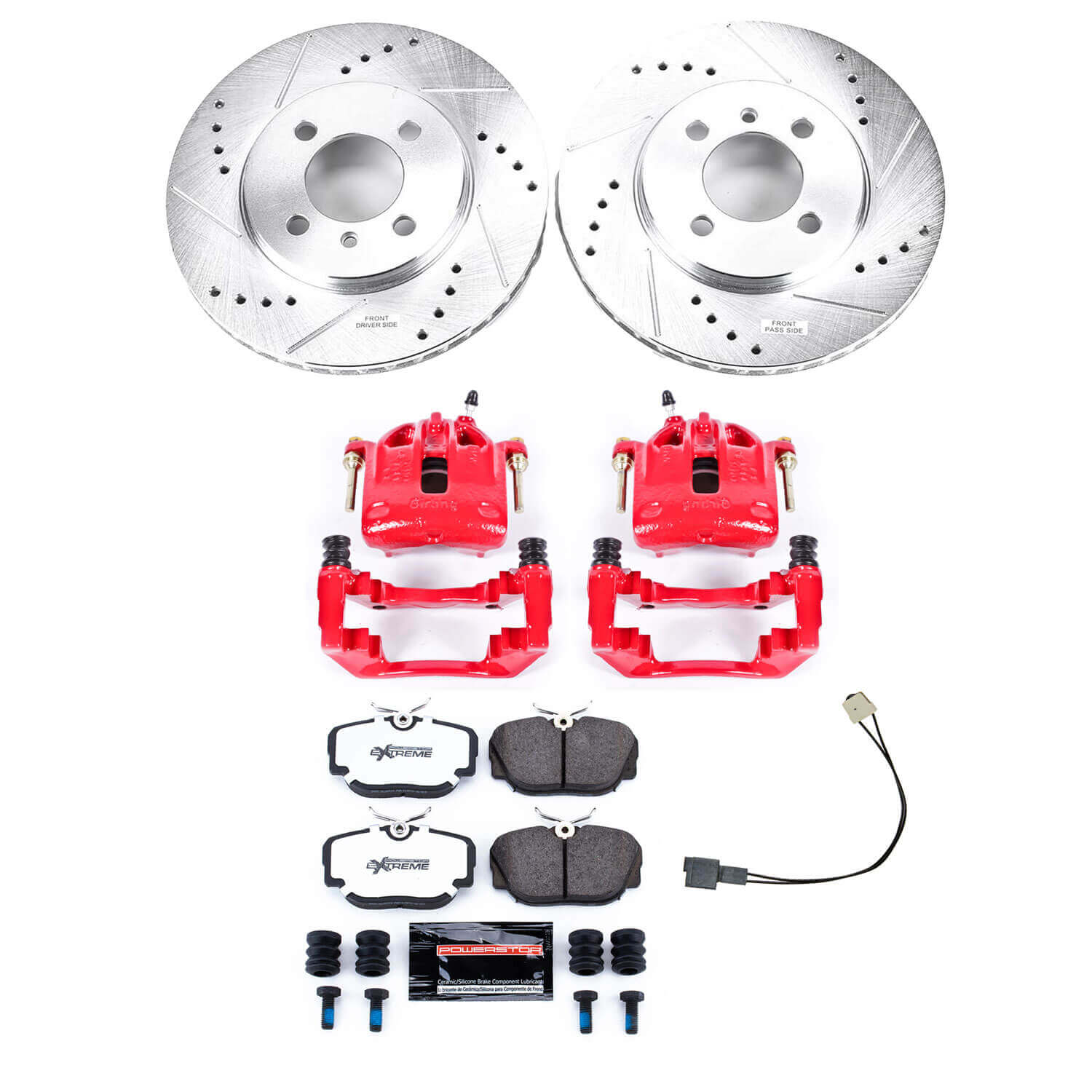 Power Stop KC3008-26 Z26 Street Warrior 1-Click Front Brake Kit With Calipers for 1984-1992 BMW 318I product image