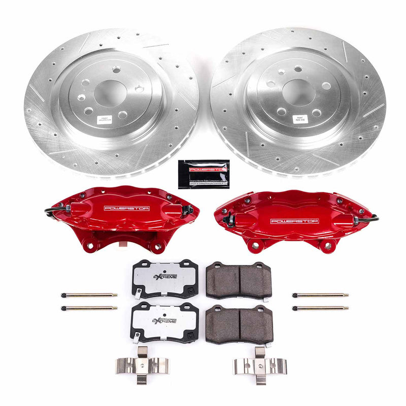 Power Stop KC3019A-26 Rear Z26 Extreme Street Warrior 1-Click Pad And Rotor Kit With Calipers for 2009-2015 Cadillac Cts V product image