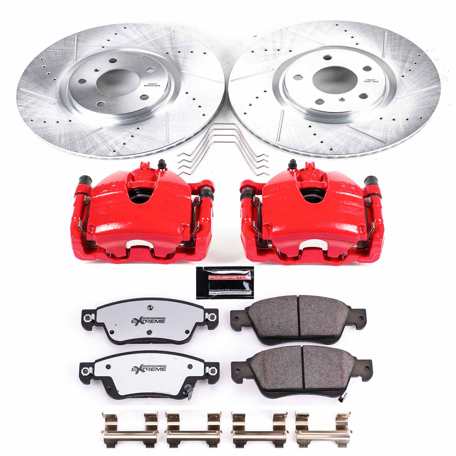 Power Stop KC3022B-26 Z26 Street Warrior 1-Click Front Brake Kit With Calipers for 2007-2015 INFINITI G35 Sport Sedan (4 product image