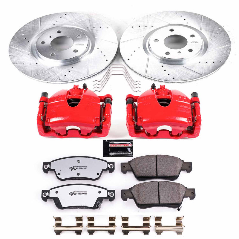 Power Stop KC3022B-26 Z26 Street Warrior 1-Click Front Brake Kit With Calipers for 2007-2015 INFINITI G35 Sport Sedan (4 product image
