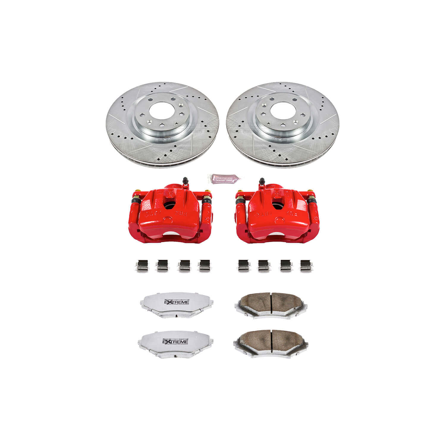 Power Stop KC3026-26 Z26 Extreme Street Warrior 1-Click Brake Kit With Calipers (Front) for 2004-2011 Mazda RX-8 product image