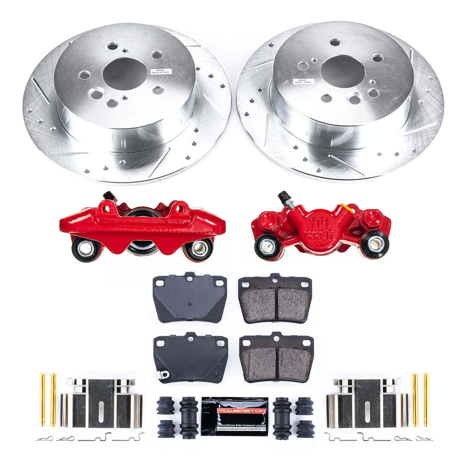 Power Stop KC3028 Rear Z23 Evolution Sport Performance 1-Click Pad And Rotor Kit With Calipers for 2004-2005 Toyota RAV4 Rear Disc product image
