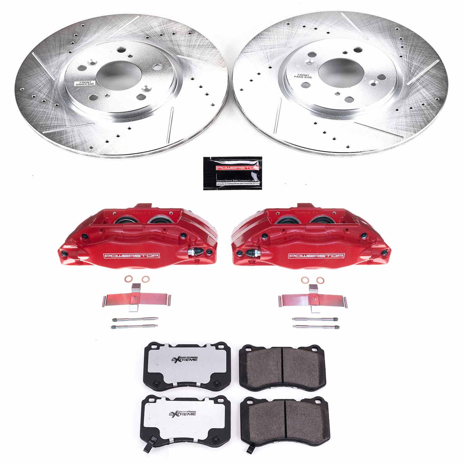 Power Stop KC3029-26 Z26 Street Warrior 1-Click Front Brake Kit With Calipers for 2004-2008 Acura TL product image