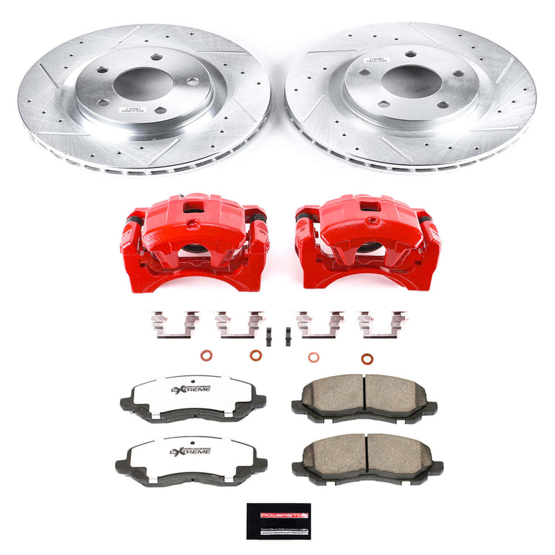 Power Stop KC3032A-26 Z26 Extreme Street Warrior 1-Click Brake Kit With Calipers (Front) for 2007-2021 Mitsubishi Lancer product image