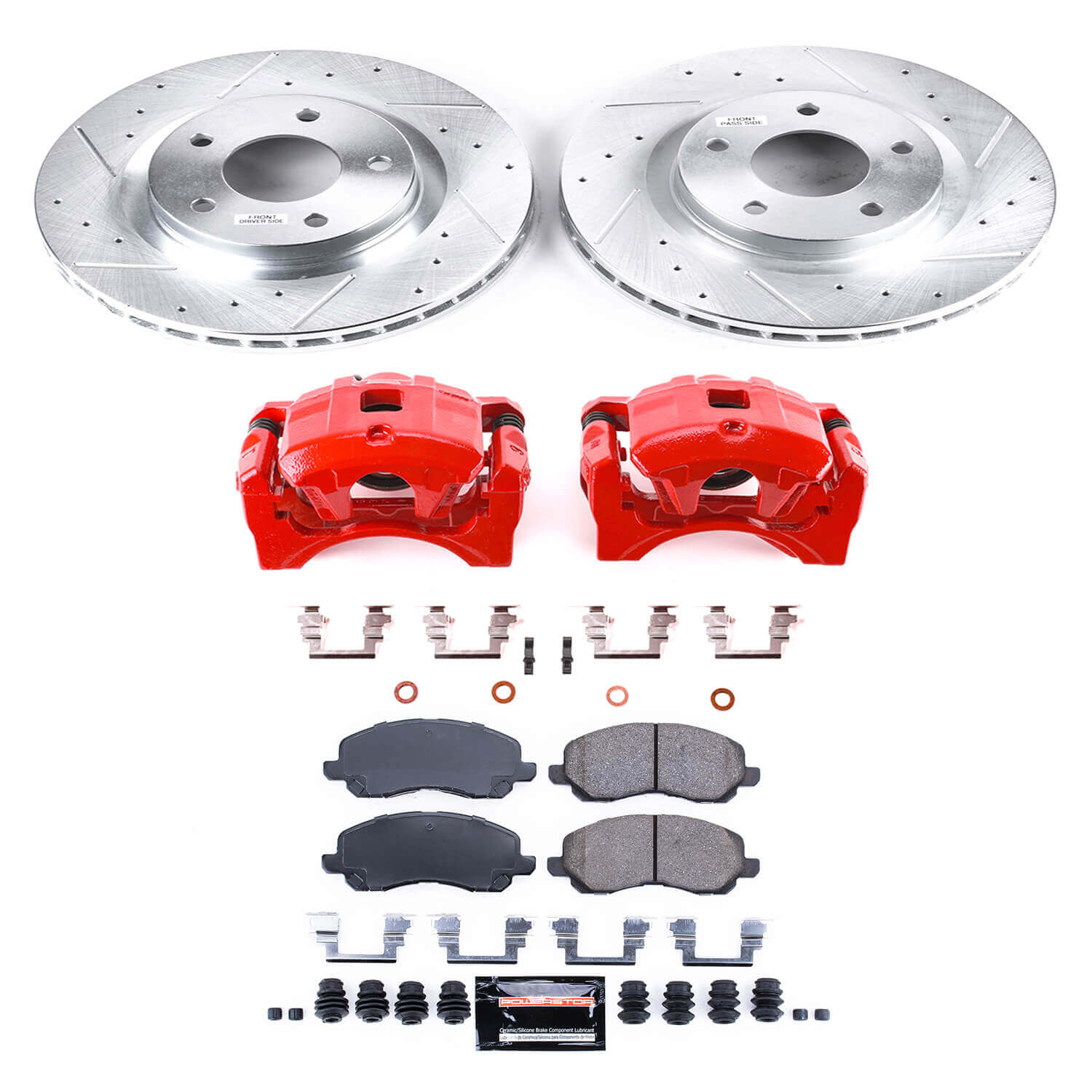 Power Stop KC3032A Z23 Evolution Sport Performance 1-Click Brake Kit With Calipers (Front) for 2007-2021 Mitsubishi Lancer product image