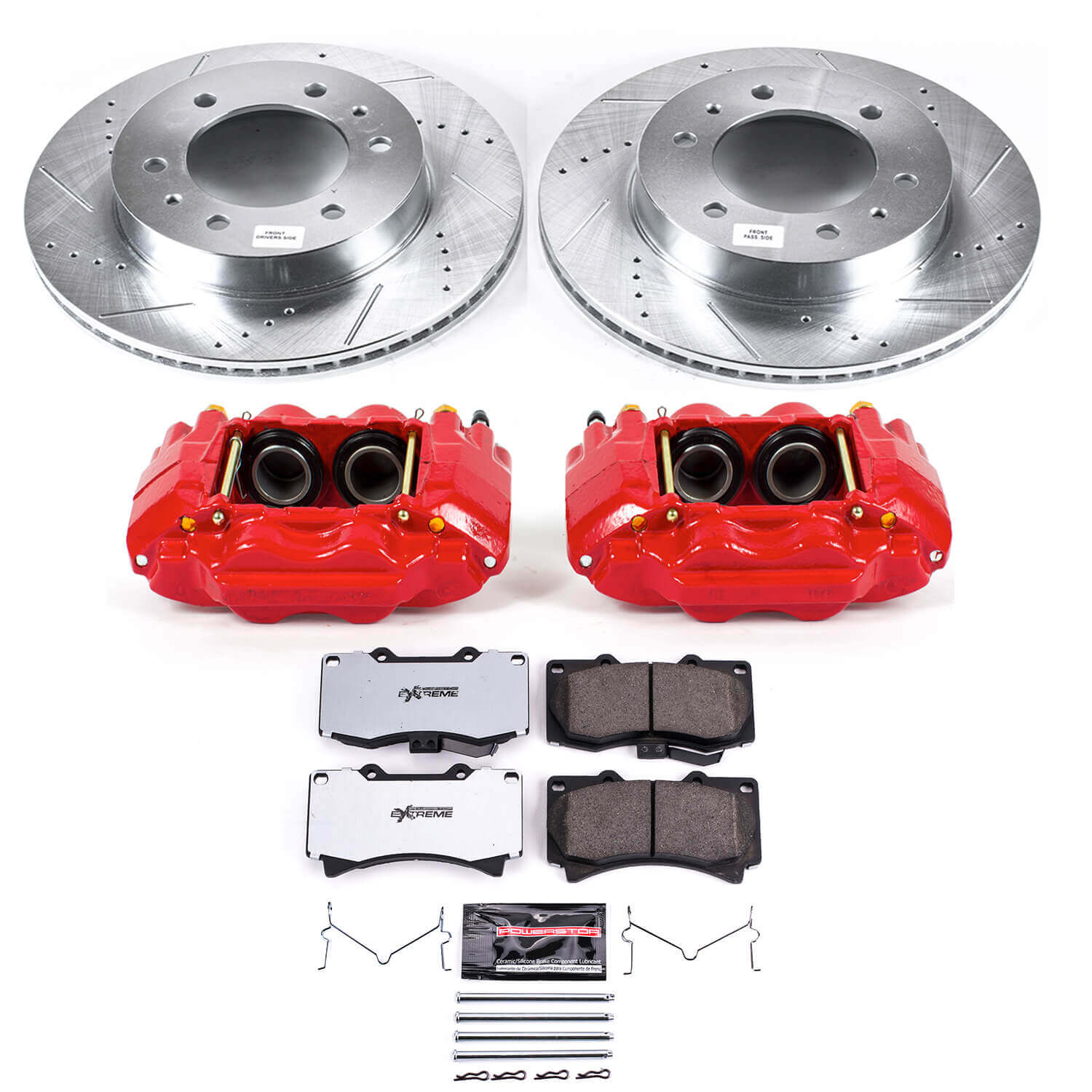 Power Stop KC3035-36 Z36 Extreme Performance Truck And Tow 1-Click Front Brake Kit With Calipers for 2006-2010 Hummer H3 product image