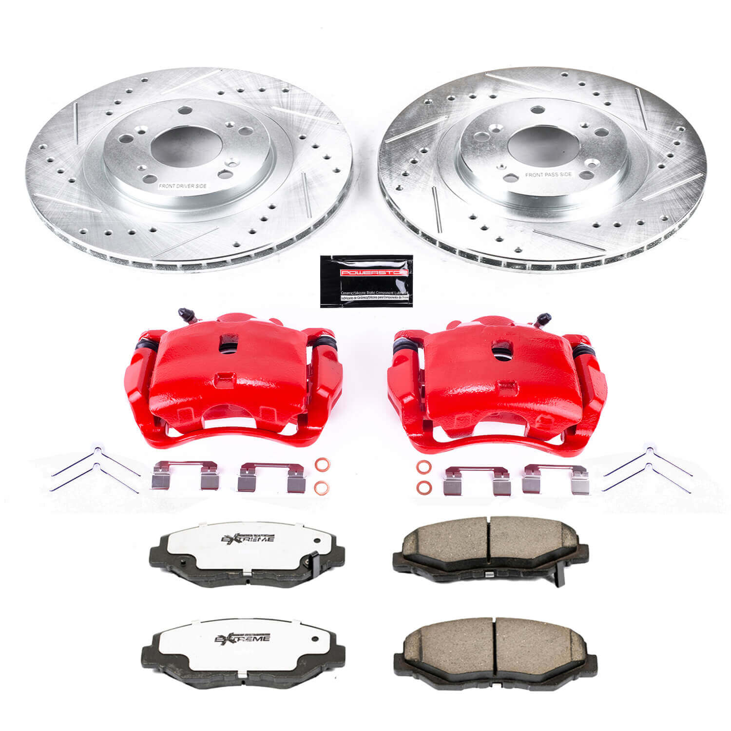 Power Stop KC3055-26 Z26 Street Warrior 1-Click Front Brake Kit With Calipers for 2013-2015 Acura ILX product image