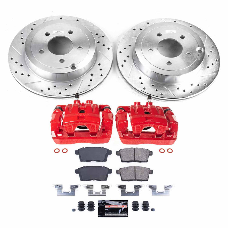 Power Stop KC3060 Rear Z23 Evolution Sport Performance 1-Click Pad And Rotor Kit With Calipers for 2007-2010 Ford Edge product image