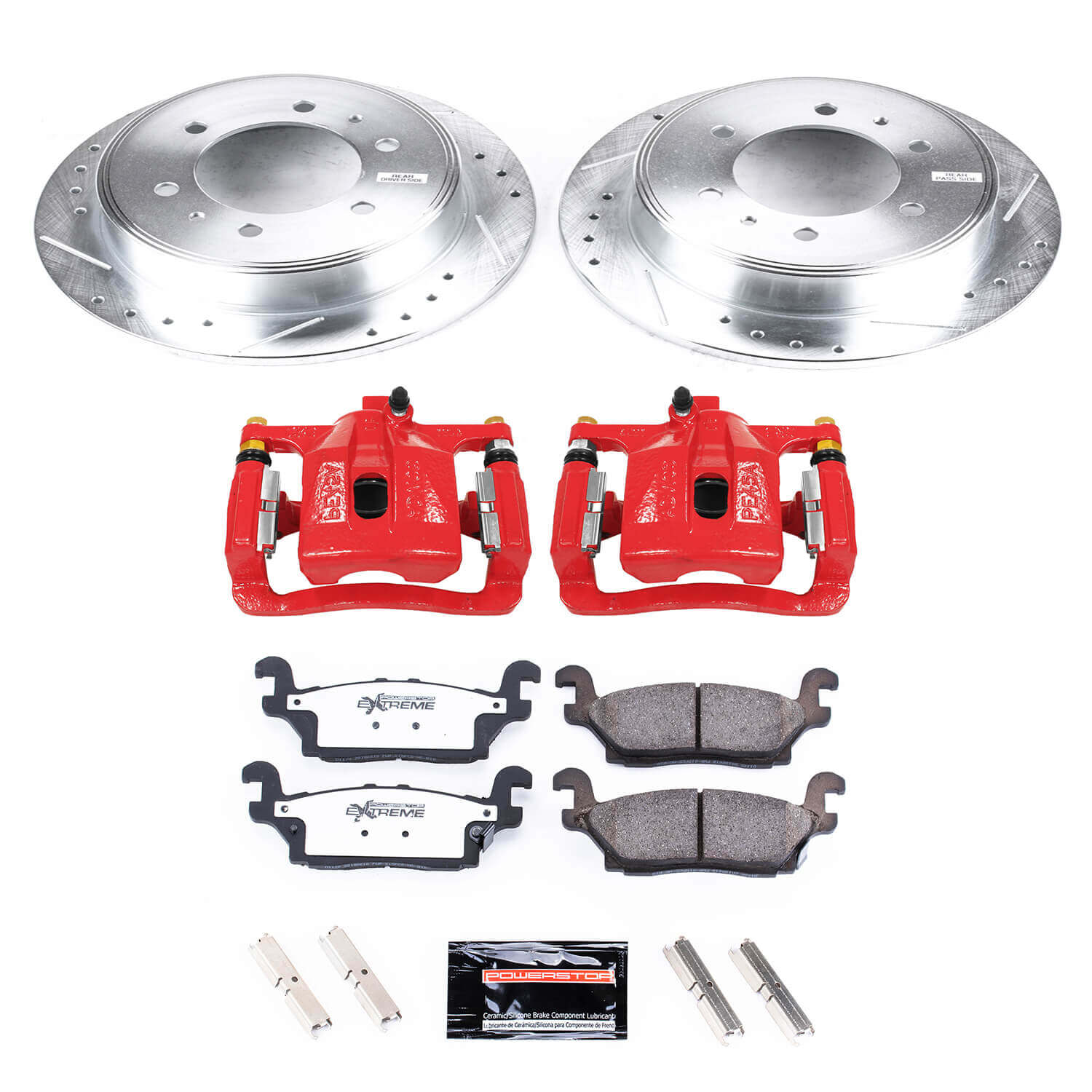 Power Stop KC3067-36 Z36 Extreme Performance Truck And Tow 1-Click Rear Brake Kit With Calipers for 2006-2010 Hummer H3 product image