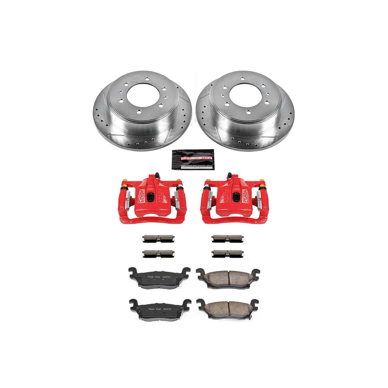 Power Stop KC3067 Z23 Evolution Sport Performance 1-Click Drilled And Slotted Rear Brake Kit With Calipers for 2006-2010 Hummer H3 product image