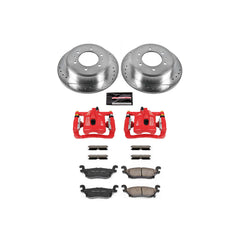 Power Stop KC3067 Z23 Evolution Sport Performance 1-Click Drilled And Slotted Rear Brake Kit With Calipers for 2006-2010 Hummer H3 product image