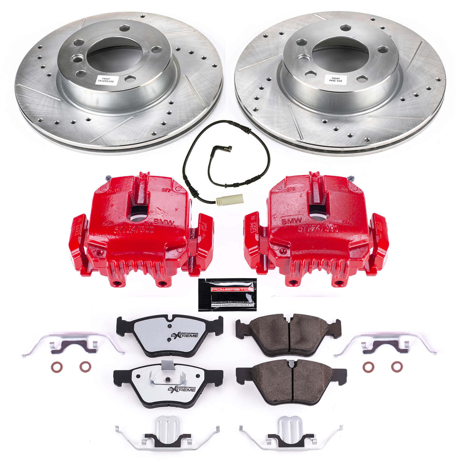 Power Stop KC3087-26 Z26 Street Warrior 1-Click Pad And Rotor Kit With Calipers for 2006 BMW 325I product image