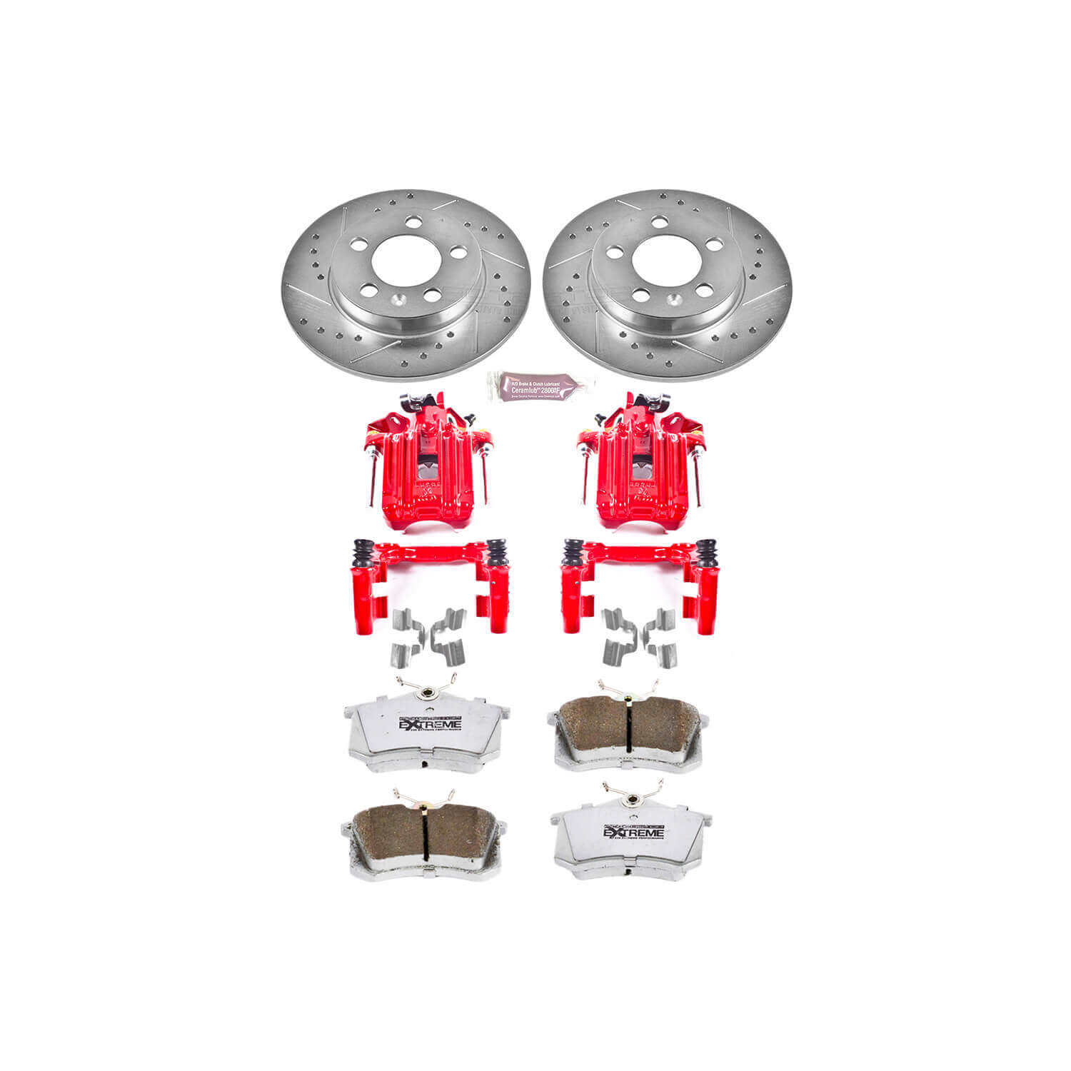 Power Stop KC3093-26 Z26 Extreme Street Warrior 1-Click Brake Kit With Calipers (Rear) for 2000-2006 Audi Tt product image