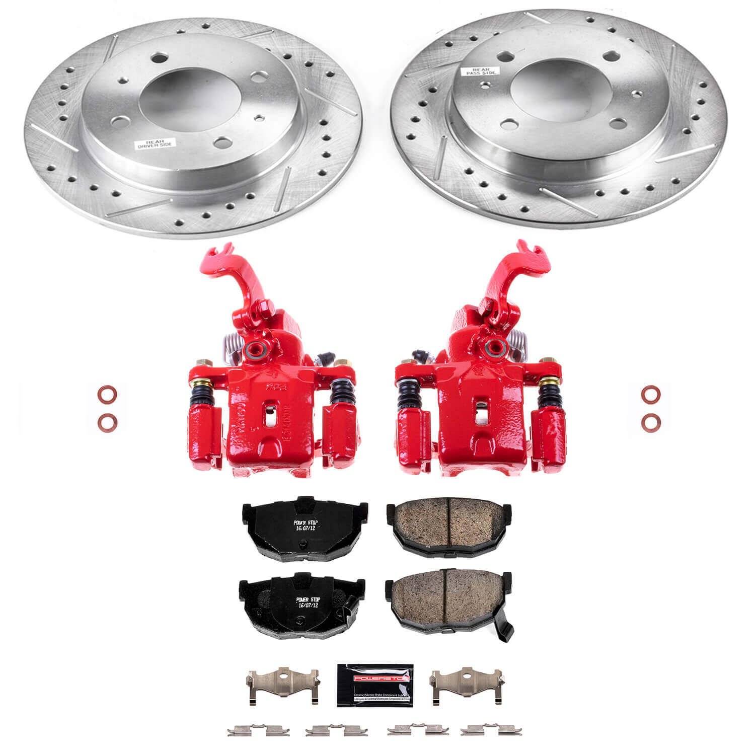 Power Stop KC3106B Z23 Evolution Sport Performance Pad And Rotor Kit With Calipers for 1997-2000 Hyundai Elantra Rear Disc product image