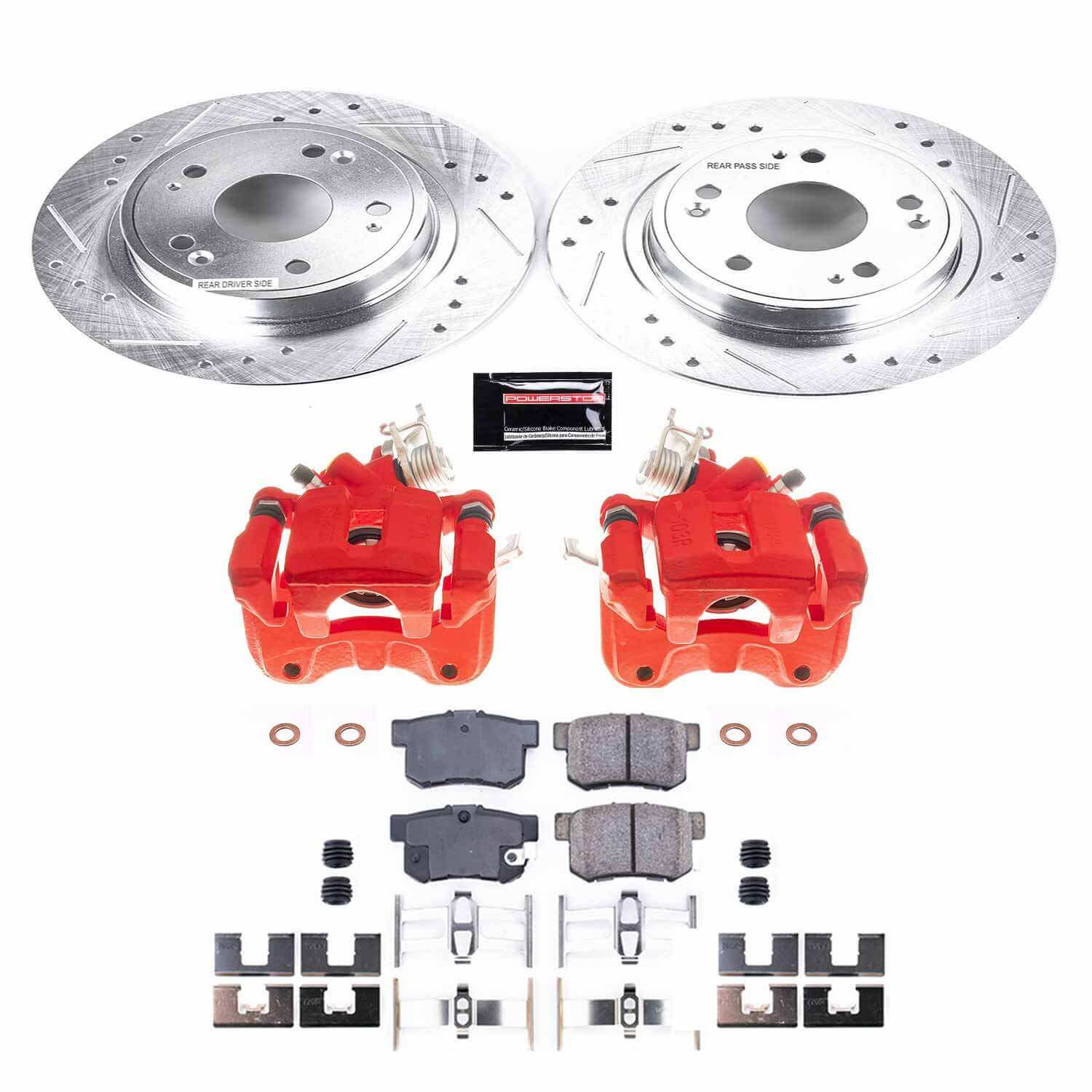 Power Stop KC3128 Rear Z23 Evolution Sport Performance Pad And Rotor Kit With Calipers for 2005 Honda Accord Sedan (4 Door) product image