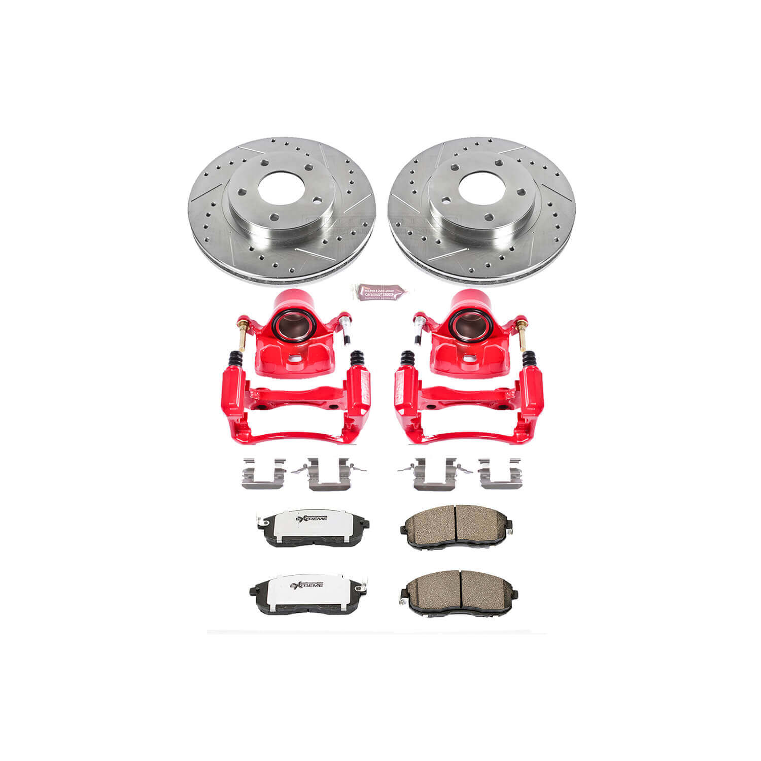 Power Stop KC3137-26 Z26 Extreme Street Warrior 1-Click Brake Kit With Calipers (Front) for 2000-2001 Nissan Maxima product image
