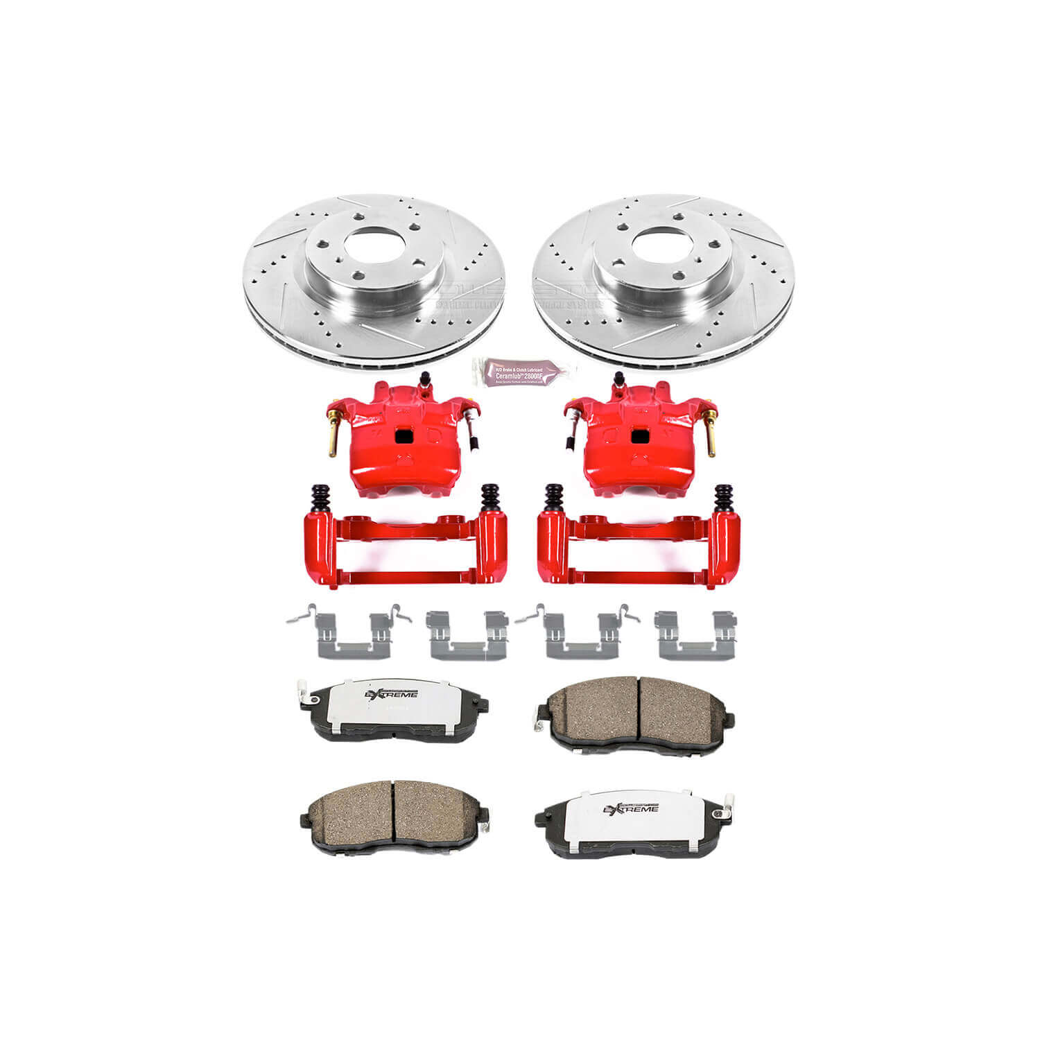 Power Stop KC3140-26 Z26 Extreme Street Warrior 1-Click Brake Kit With Calipers (Front) for 2003-2005 INFINITI G35 product image