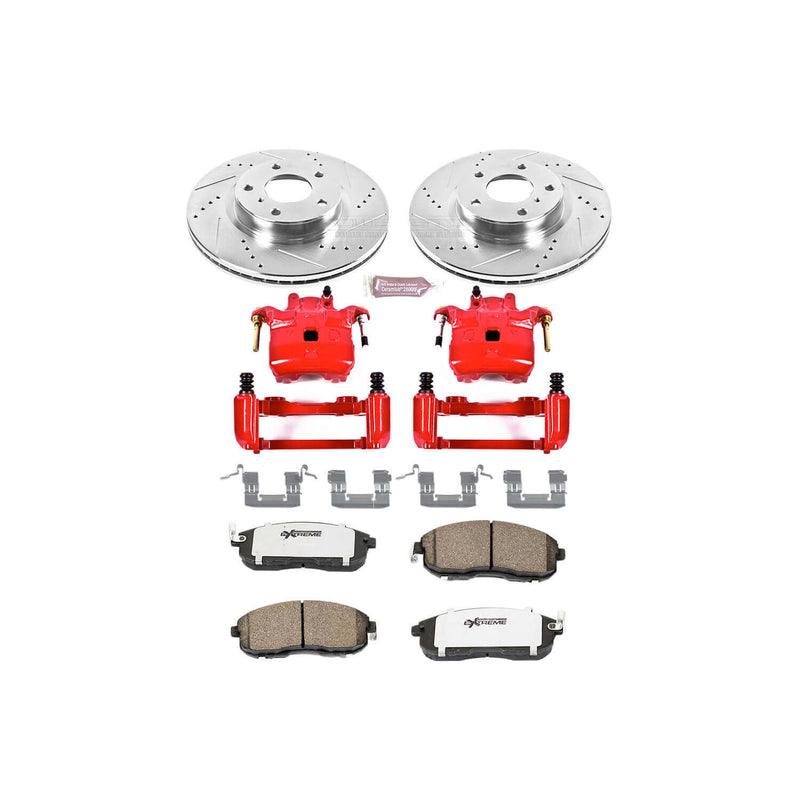 Power Stop KC3140-26 Z26 Extreme Street Warrior 1-Click Brake Kit With Calipers (Front) for 2003-2005 INFINITI G35 product image