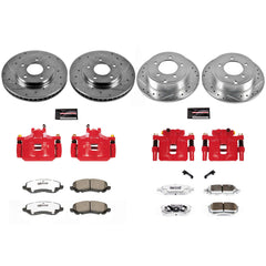 Power Stop KC4017A-26 Z26 Extreme Street Warrior 1-Click Drilled And Slotted Front And Rear Brake Kit With Calipers for 2008-2017 Mitsubishi Lancer product image