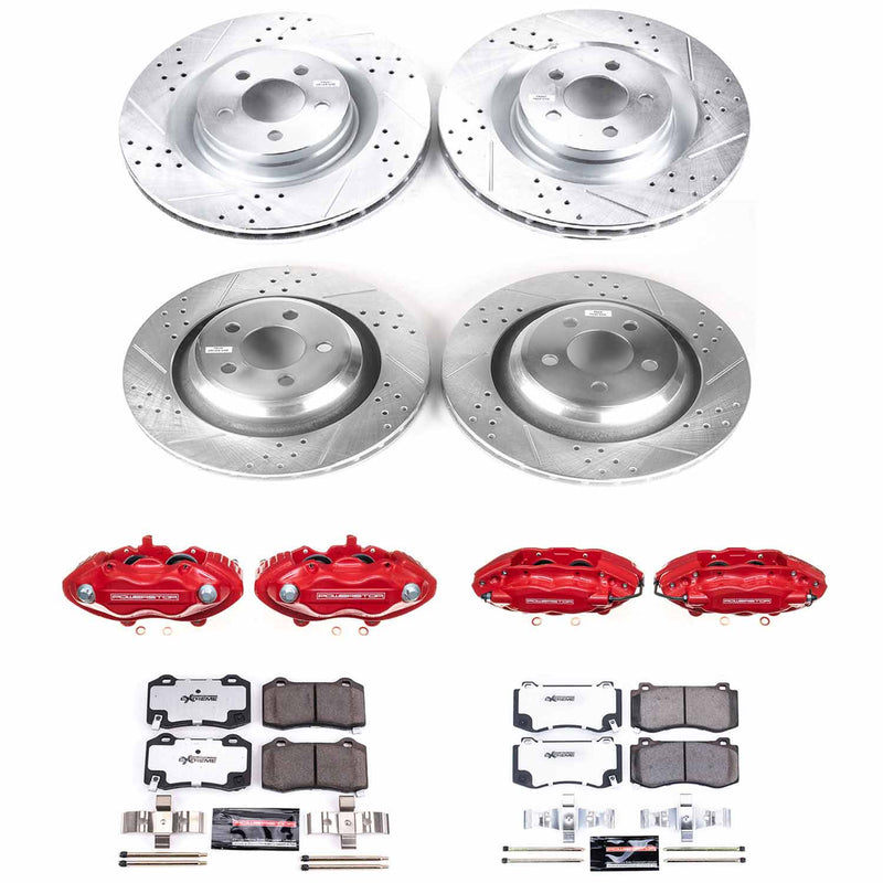 Power Stop KC4023-26 Z26 Street Warrior 1-Click Front And Rear Brake Kit With Calipers for 2005-2009 Chrysler 300 C SRT8 product image