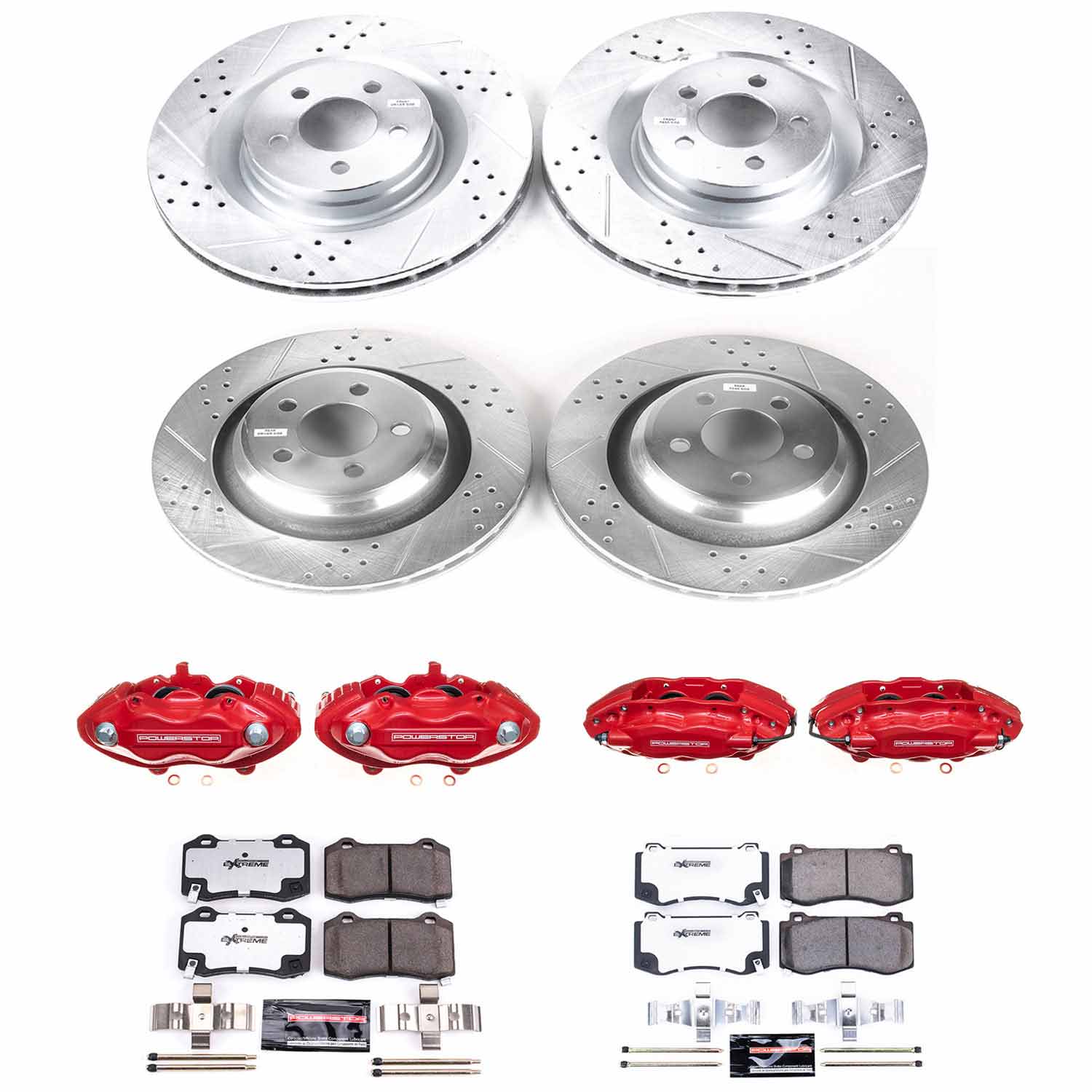 Power Stop KC4023 26 - Z26 Street Warrior 1-Click Front And Rear Brake Kit With Calipers for 2005-2009 Chrysler 300 C SRT8 product image