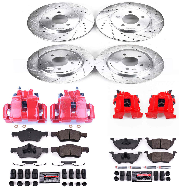 Power Stop KC4024A Z23 Evolution Sport Performance 1-Click Brake Kit With Calipers (Front And Rear) for 2005-2007 Ford Escape product image