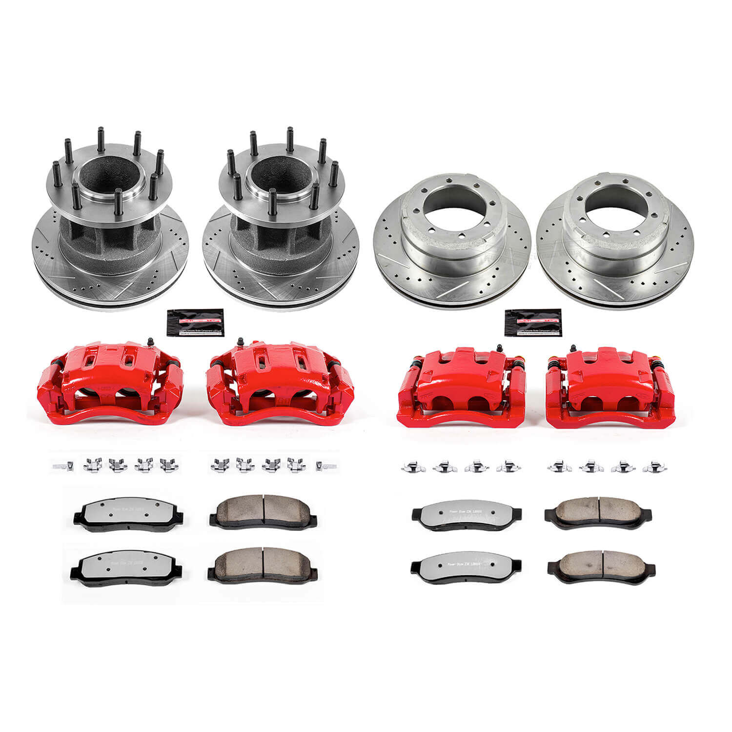 Power Stop KC4032-36 Z36 Extreme Performance Truck And Tow 1-Click Drilled And Slotted Front And Rear Brake Kit With Calipers for 2007-2010 Ford F-350 Super Duty - product image